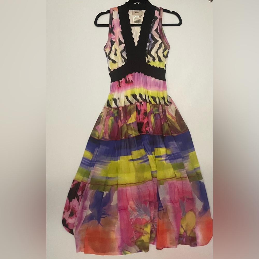 FUZZI lone sleeveless floral dress women’s size small